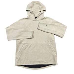 Lululemon At Ease Hoodie Hooded Textured Waffle Sweatshirt Mens M Medium Yellow